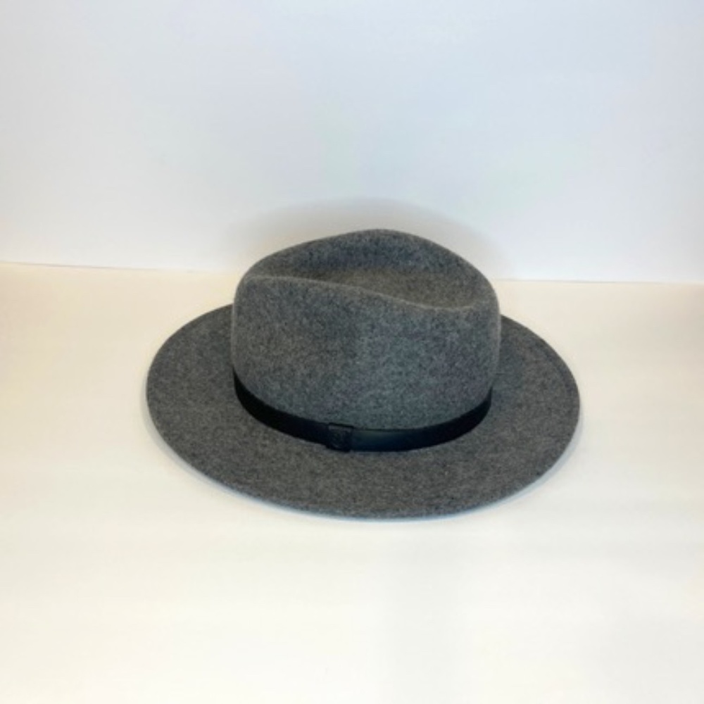 Brixton Messer Small Felt Fedora Hat – Heather Grey with Black Band